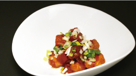 あい鴨叉焼と長ねぎの辛みそ和え